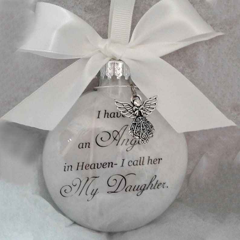 Christmas Ornaments Feather Ball - Angel In Heaven Memorial Ornament