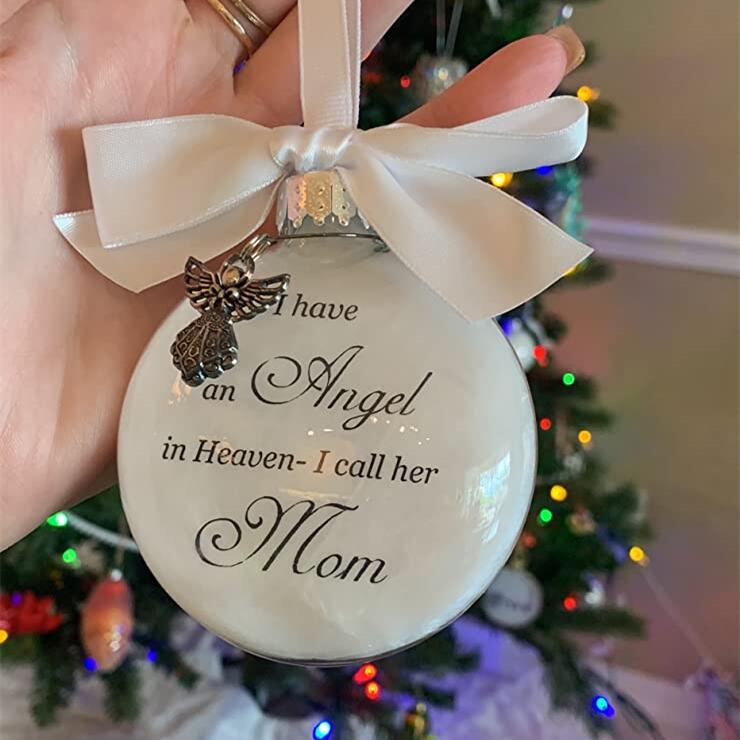 Christmas Ornaments Feather Ball - Angel In Heaven Memorial Ornament