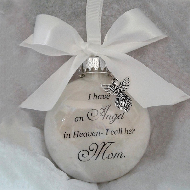 Christmas Ornaments Feather Ball - Angel In Heaven Memorial Ornament