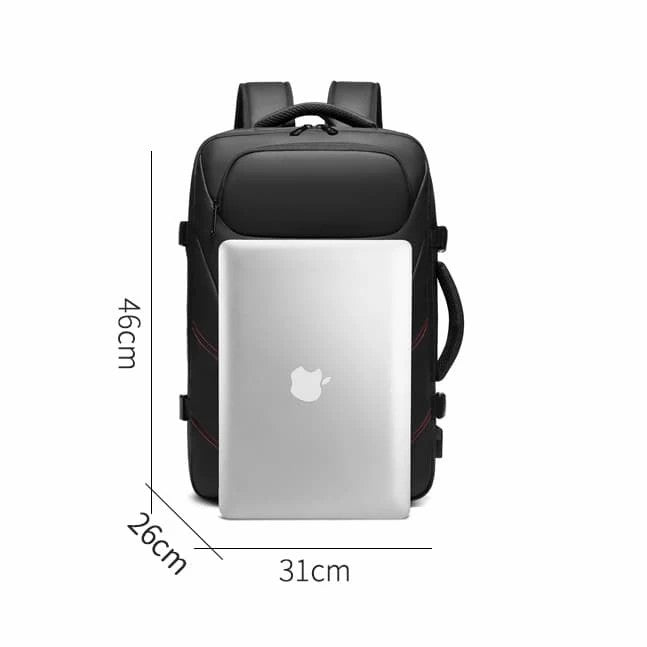 PVC Waterproof USB Charging Male Laptop Casual Travel Bag