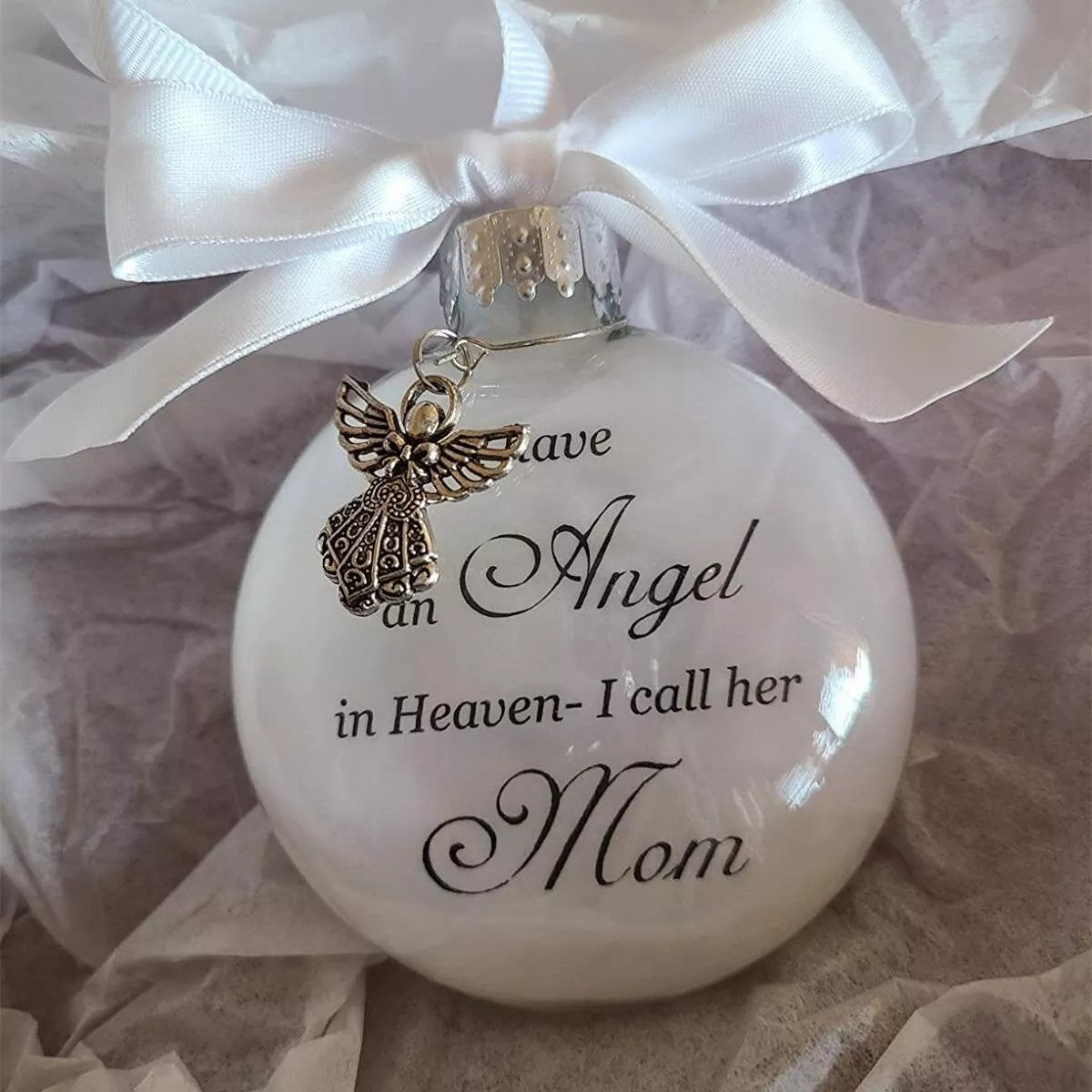 Christmas Ornaments Feather Ball - Angel In Heaven Memorial Ornament