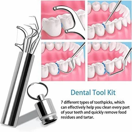 🔥 Vente chaude - Ensemble de cure-dents en acier inoxydable 7 pièces