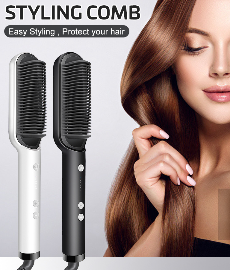 【VENTE DE NOUVEL AN 50 % DE RÉDUCTION】 Brosse à lisser les cheveux à ions négatifs