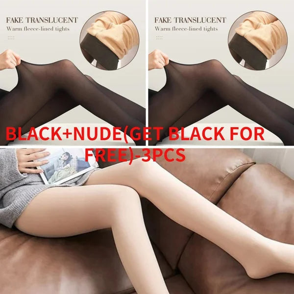 🎉Last Day 49% OFF🔥-Flawless Legs Fake Translucent Warm Plush Lined Elastic Tights