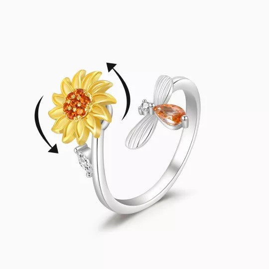 (🌹2022 Mother's Day Promotion 48% OFF)To My Daughter 👧 Sunflower Fidget Ring💕