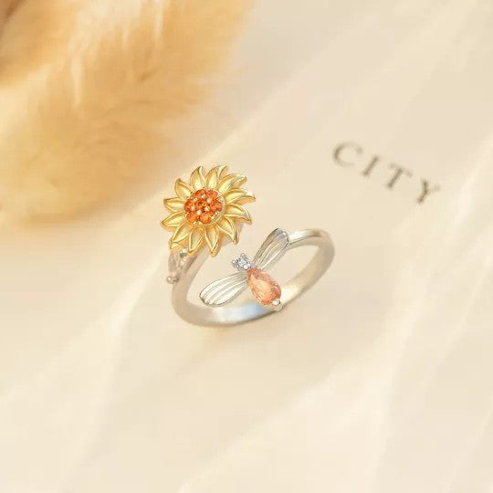 (🌹2022 Mother's Day Promotion 48% OFF)To My Daughter 👧 Sunflower Fidget Ring💕