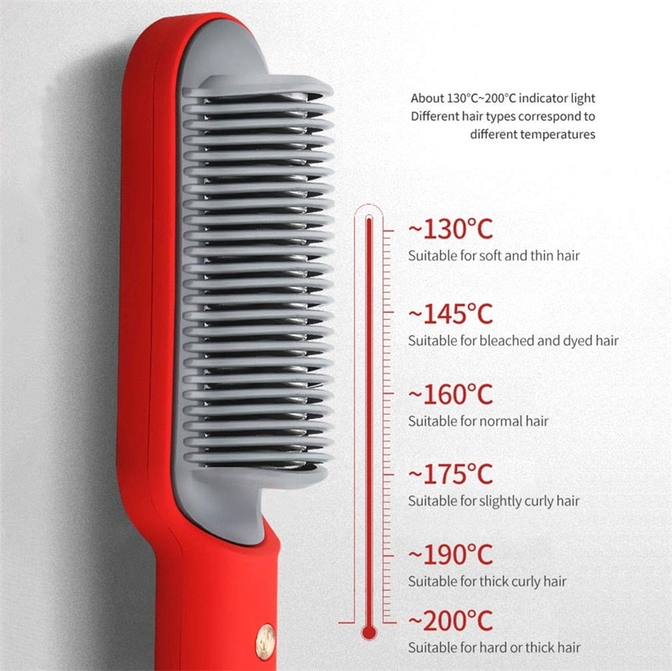 【VENTE DE NOUVEL AN 50 % DE RÉDUCTION】 Brosse à lisser les cheveux à ions négatifs