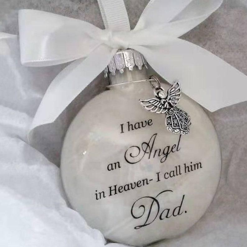 Christmas Ornaments Feather Ball - Angel In Heaven Memorial Ornament