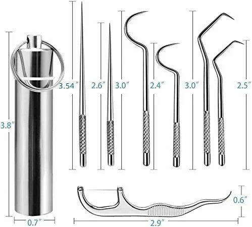 🔥 Vente chaude - Ensemble de cure-dents en acier inoxydable 7 pièces