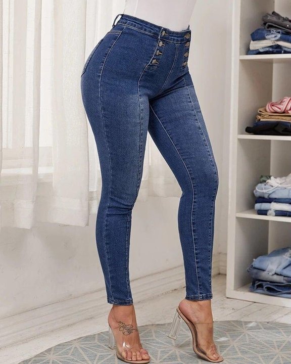 🔥Last day 49% OFF🔥Double Breasted High Waist Skinny Jeans