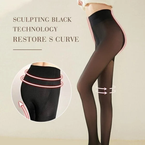 🎉Last Day 49% OFF🔥-Flawless Legs Fake Translucent Warm Plush Lined Elastic Tights