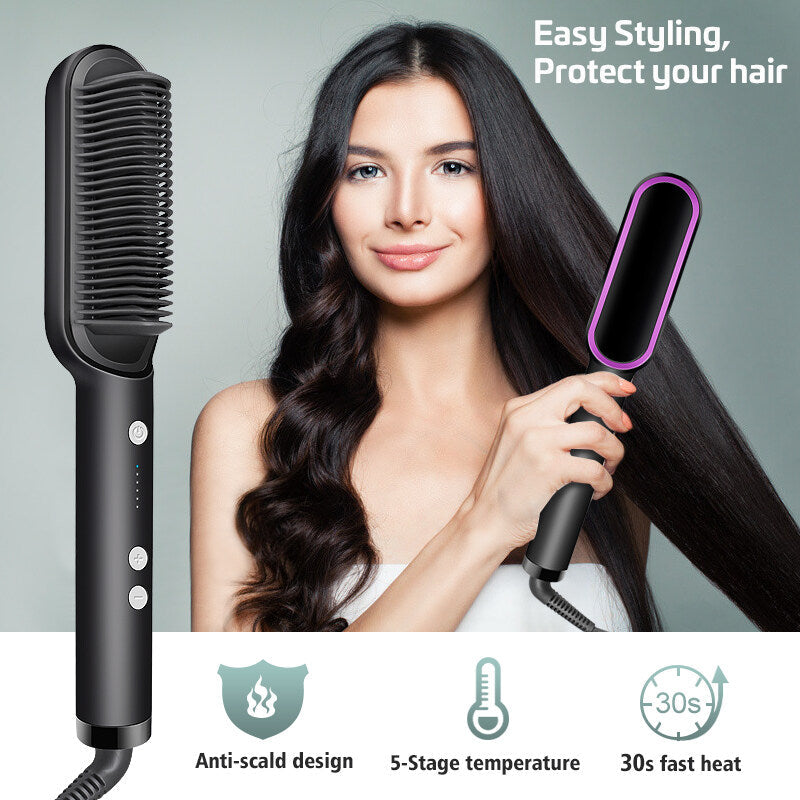 【VENTE DE NOUVEL AN 50 % DE RÉDUCTION】 Brosse à lisser les cheveux à ions négatifs