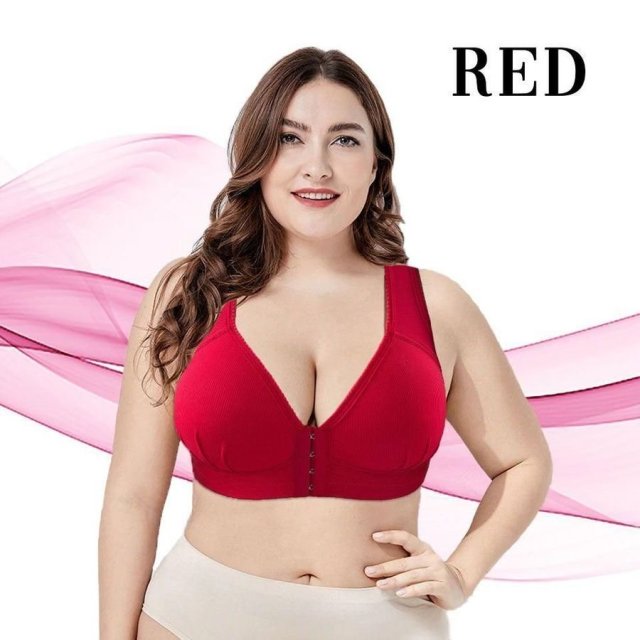 Plus Size Front Closure Elastic Push Up Comfort Bra