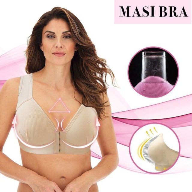 Plus Size Front Closure Elastic Push Up Comfort Bra